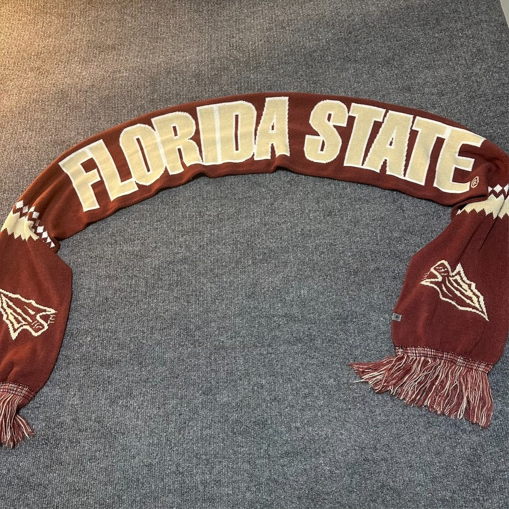 FSU Florida State Seminoles Scarf Arrows Garnet Gold Game Day Apparel Knit Scarf